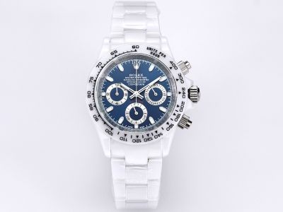 Replace Battery Replica ROLEX Daytona Ceramics Case 43MM diameter Quartz Movement Blue Watch